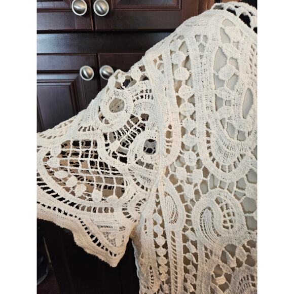 Adiva romantic white knit blouse 3X - Picture 2 of 7